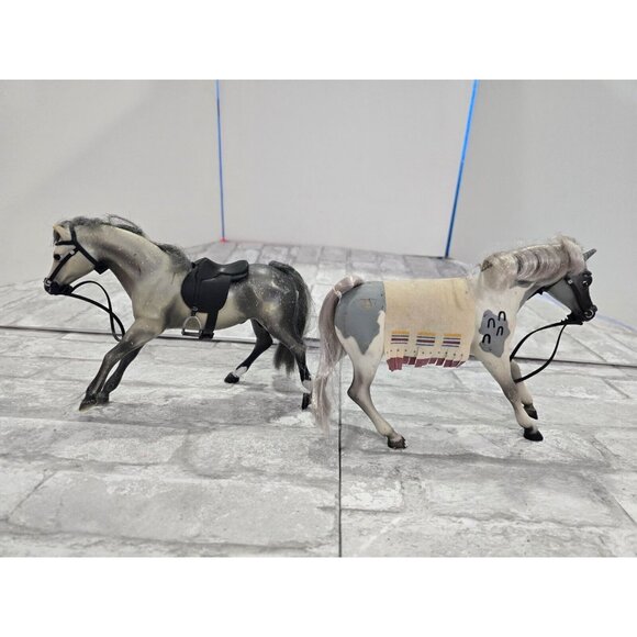 Lot of 2 Vtg 1992 Marchon Grand Champions Ranch Painted Pinto Horses Grey White‎ - Picture 6 of 9